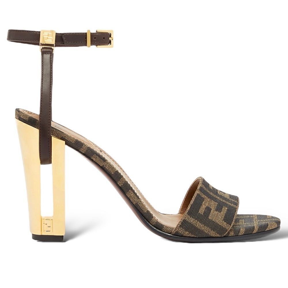 FENDI DELFINA FF & LEATHER SANDAL | Size: 38 | - Picture 8 of 14